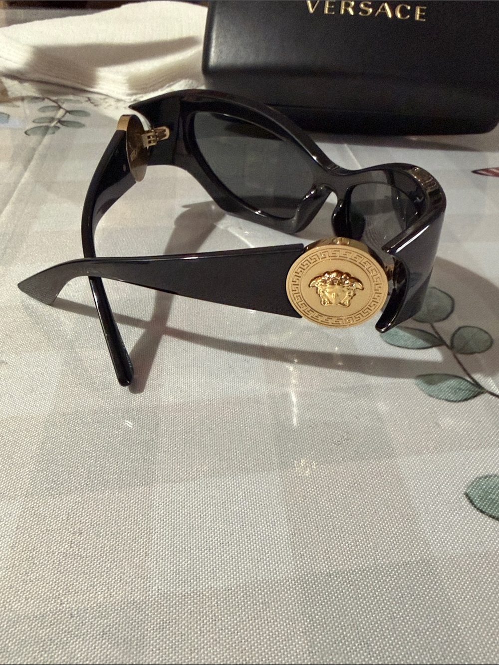 Versace Women's Black Oversized Cat-Eye Sunglasses - Picture 5 of 9